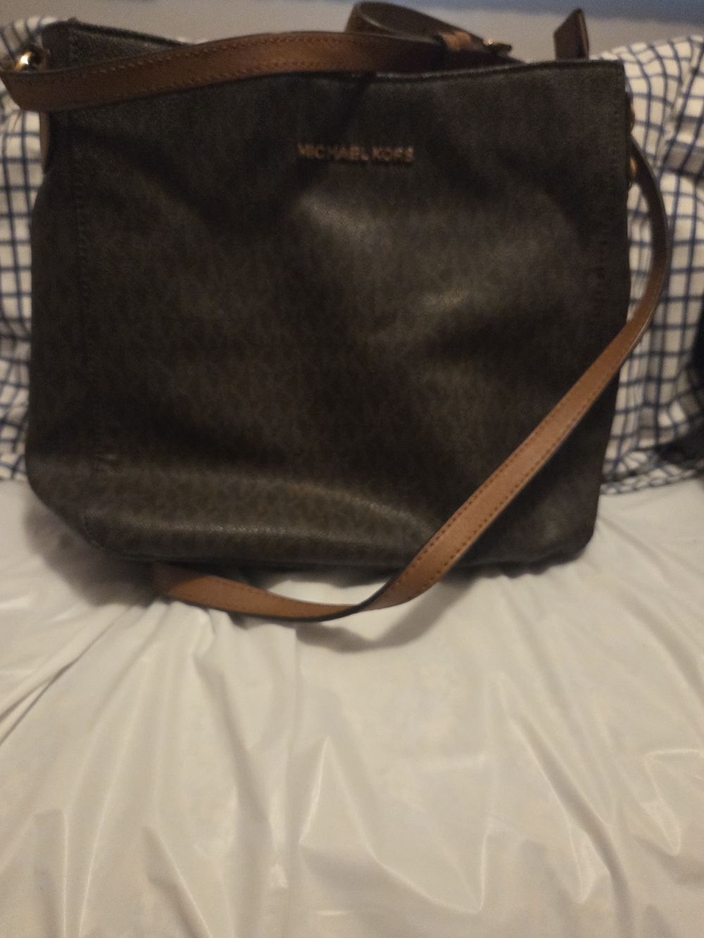 Michael Kors Brown & Tan Logo Messenger Bag
